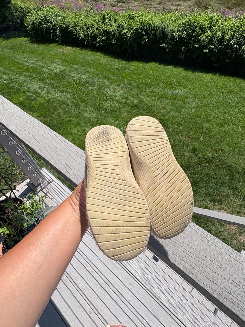 allbirds Kids Beige Fuzzy Sneakers with Pink Lining - Picture 2 of 3